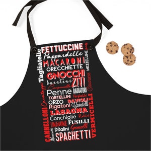 Italian Food Apron Italy Foods Pasta Types Chef Gift Italian Cuisine