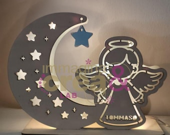 Angelo Custode /Comunione bambino lampada nottura per Laser e CNC.