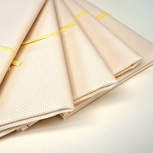 Aida by Zweigart, fabric cut in beige for embroidery, fabric cross stitch, counting fabric