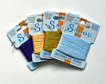 4x Stickgarn Retors Du Nord von Sajou, Sticktwist, Garn Set, DIY, Stickerei Garn, Stickgarn Set