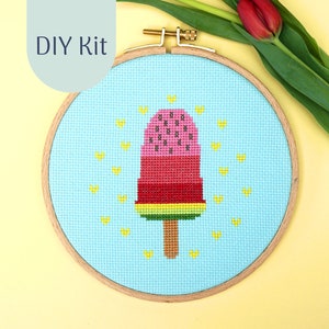 Embroidery Kit Melone am Stil DIY Kit, cross stitch kit for Summer image 1