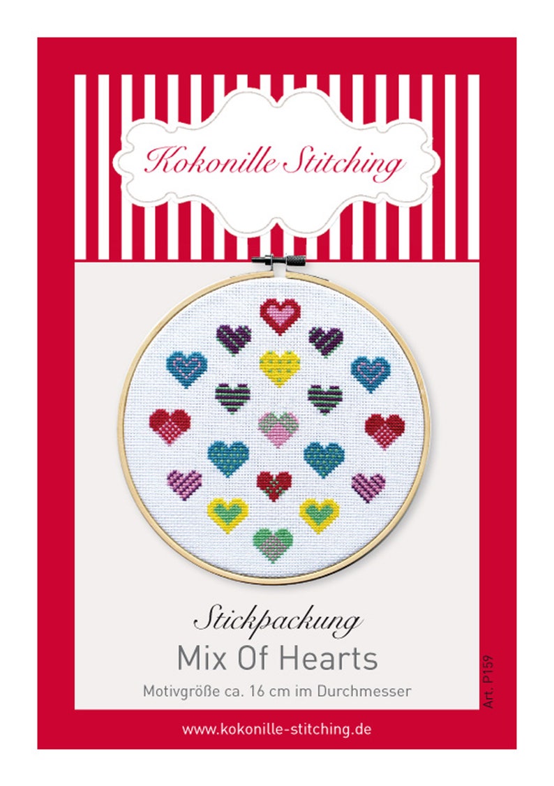 Stickset Mix of Hearts Kreuzstichpackung, DIY Kit, Bild 7