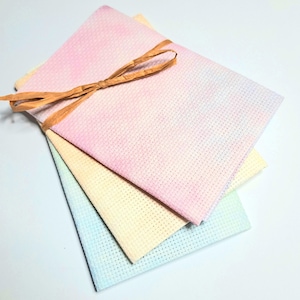 Stoffpaket &quot;bedruckter Aida&quot; von DMC zum Sticken mit 3 Farben für Kreuzstich