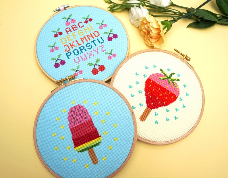 Embroidery Kit Melone am Stil DIY Kit, cross stitch kit for Summer image 6