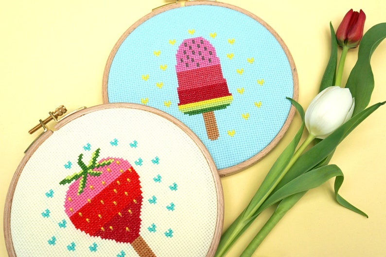 Embroidery Kit Melone am Stil DIY Kit, cross stitch kit for Summer image 2