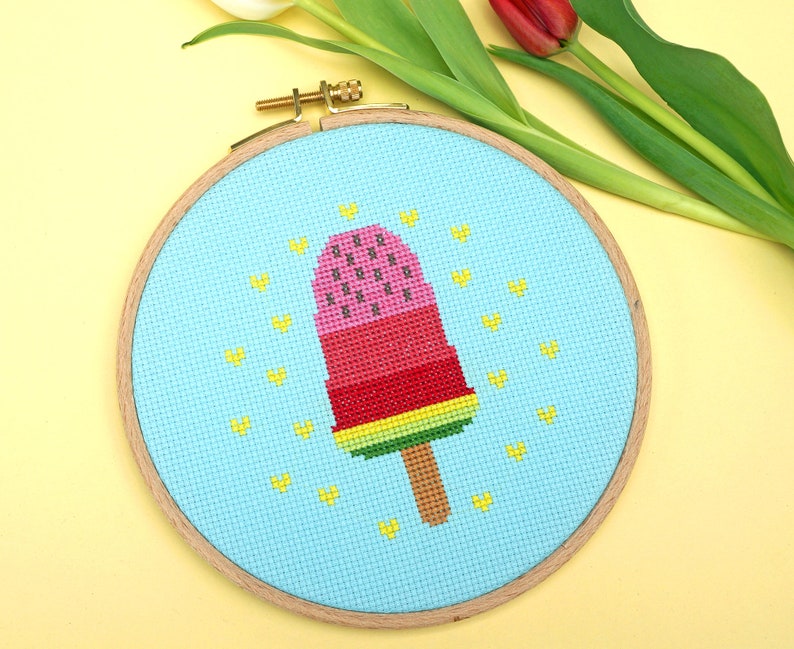 Embroidery Kit Melone am Stil DIY Kit, cross stitch kit for Summer image 3