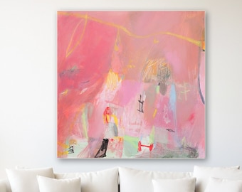 Pink Abstract Art Print: Pastel Wall Decor (Digital Download)