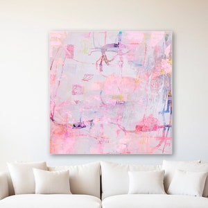 Pastel Digital art download Pink painting, boho wall art, Printable art Instant download, soft pink Digital download