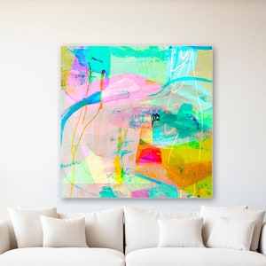 Colorful Abstract Painting: Boho Wall Art Print (Digital Download)