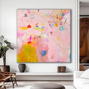 Blush Pink abstract painting, Digital download, soft pink wall art, Printable art Home Decor, Girly Wall Art Print
