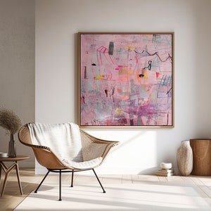 Pastel Digital art download pale Pink abstract painting, soft pink boho wall art, Printable art Instant download