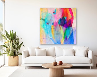 Farbenfrohe Abstrakte Illustration: Moderne Wandkunst (Digitaler Download)