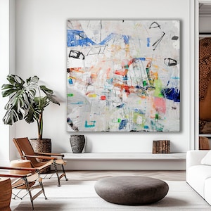 Bunte abstrakte Malerei, weiß druckbare Kunst, mehrfarbige Wand Kunst Druck, Regenbogen abstrakte Wandkunst, Bunt Digitaler Download