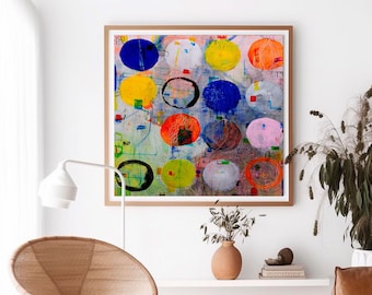 Colorful Dots Abstract Art Print: Modern Wall Decor (Digital Download)