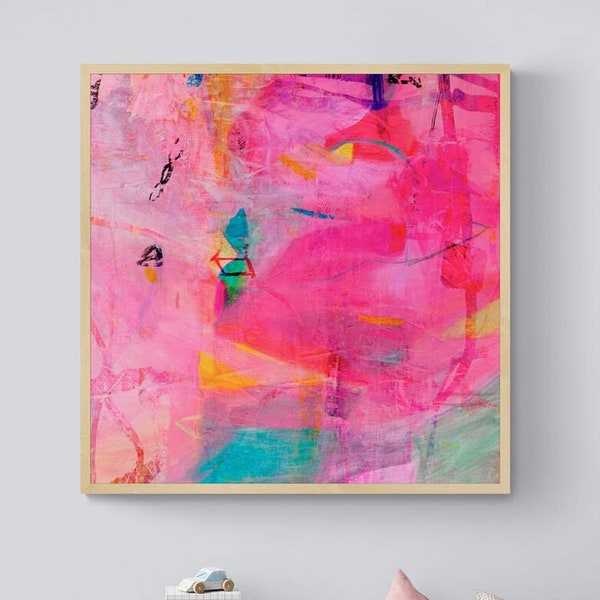 Pink Abstract Art Etsy