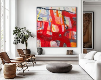 Red Abstract Art Print: Modern Wall Decor (Digital Download)