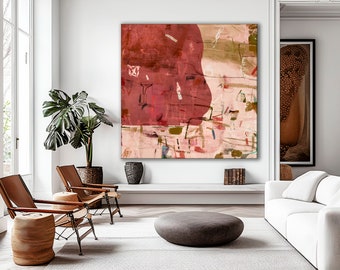 Neutral Abstract Painting: Brown Beige Japandi Wall Art (Digital Download)