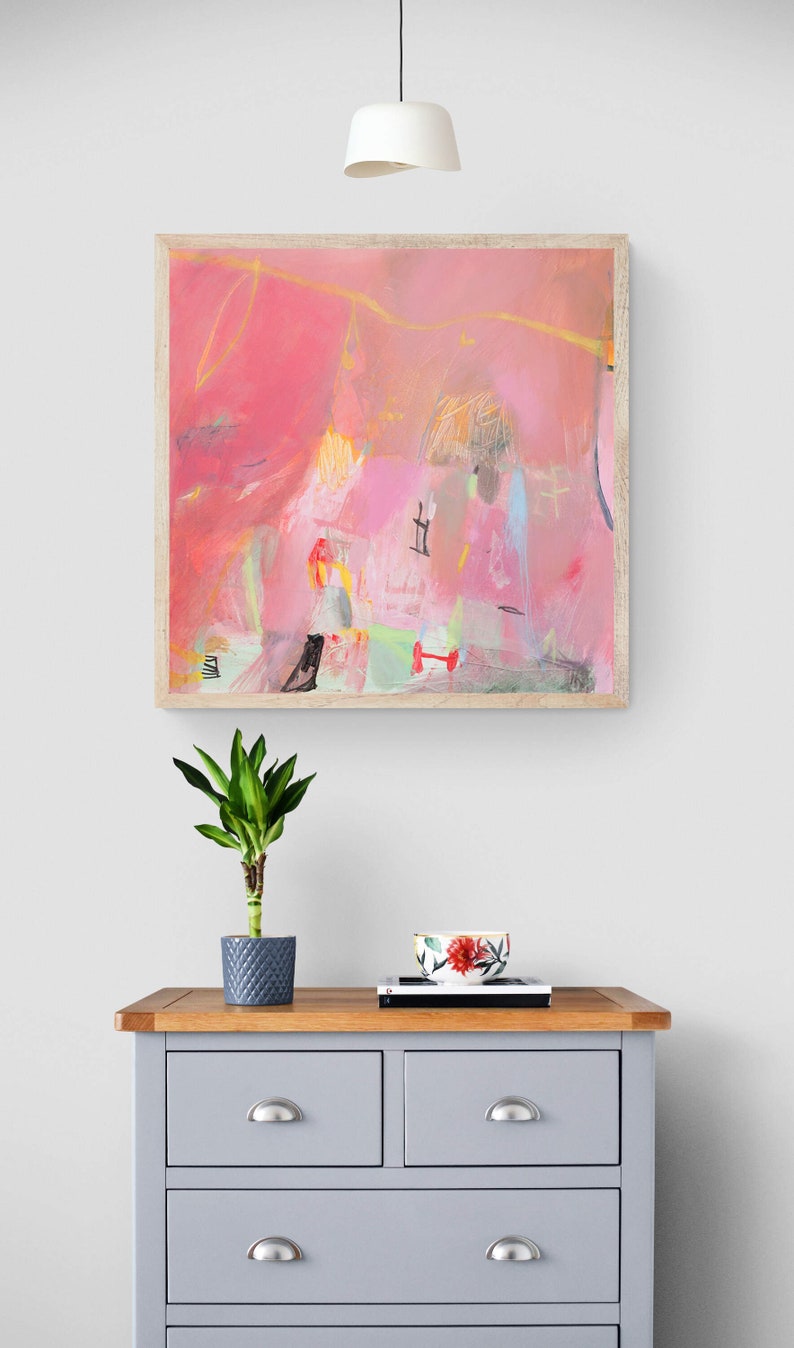 Soft Pink Abstract Art Print PRINTED and SHIPPED Pink Etsy
