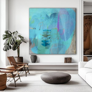 Blue abstract painting, Beach Digital download, blue wall art, Sea Printable art Home Decor, Wall Art Print