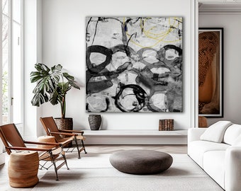 Japandi Abstract Art: Black and White Wall Art Print (Digital Download)