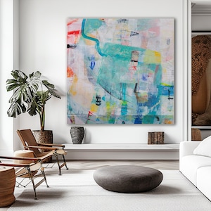 Colorful Abstract painting, colorful wall art Digital download, Printable art Home Decor, Wall Art Print