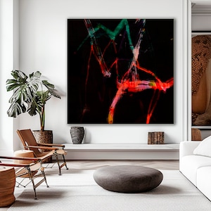 Black Abstract wall art, Japandi art, Abstract painting Printable poster, wabi sabi minimalist Digital download