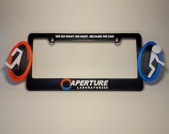 Aperture Laboratories Portal License Plate Frame (Portal Inspired) - 3D Printed