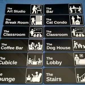 3D Printed Room Door Wall Office Signs Plaques Labels in the Style of The Office TV Show