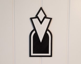 Indicatore di missione di Skyrim stampato in 3D, da appendere alla porta o da appendere al muro, oppure magnetico.