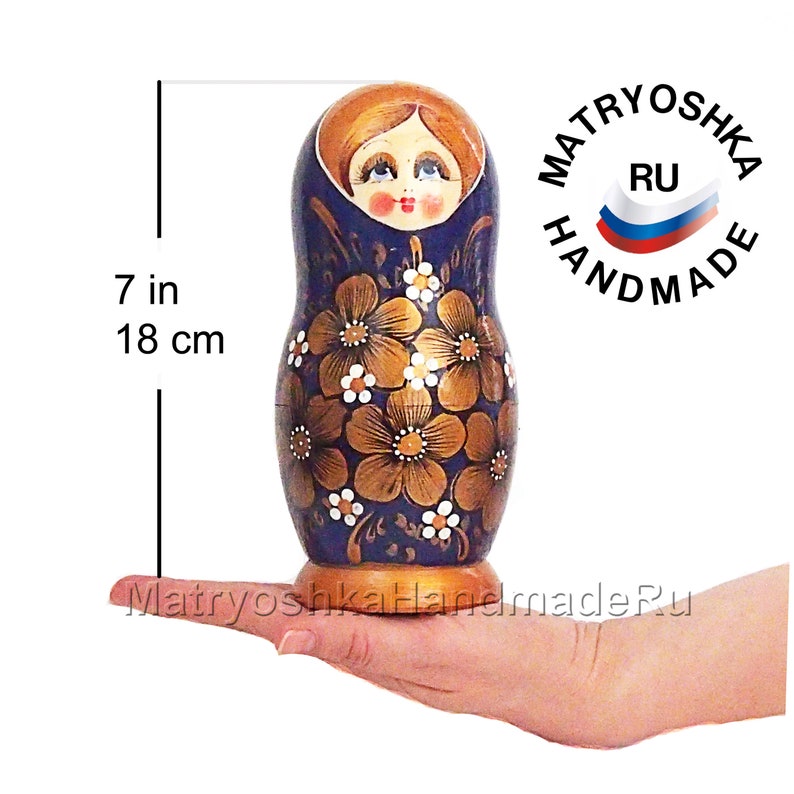 Completely handmade 7/"//18cm Nesting doll pink Pig