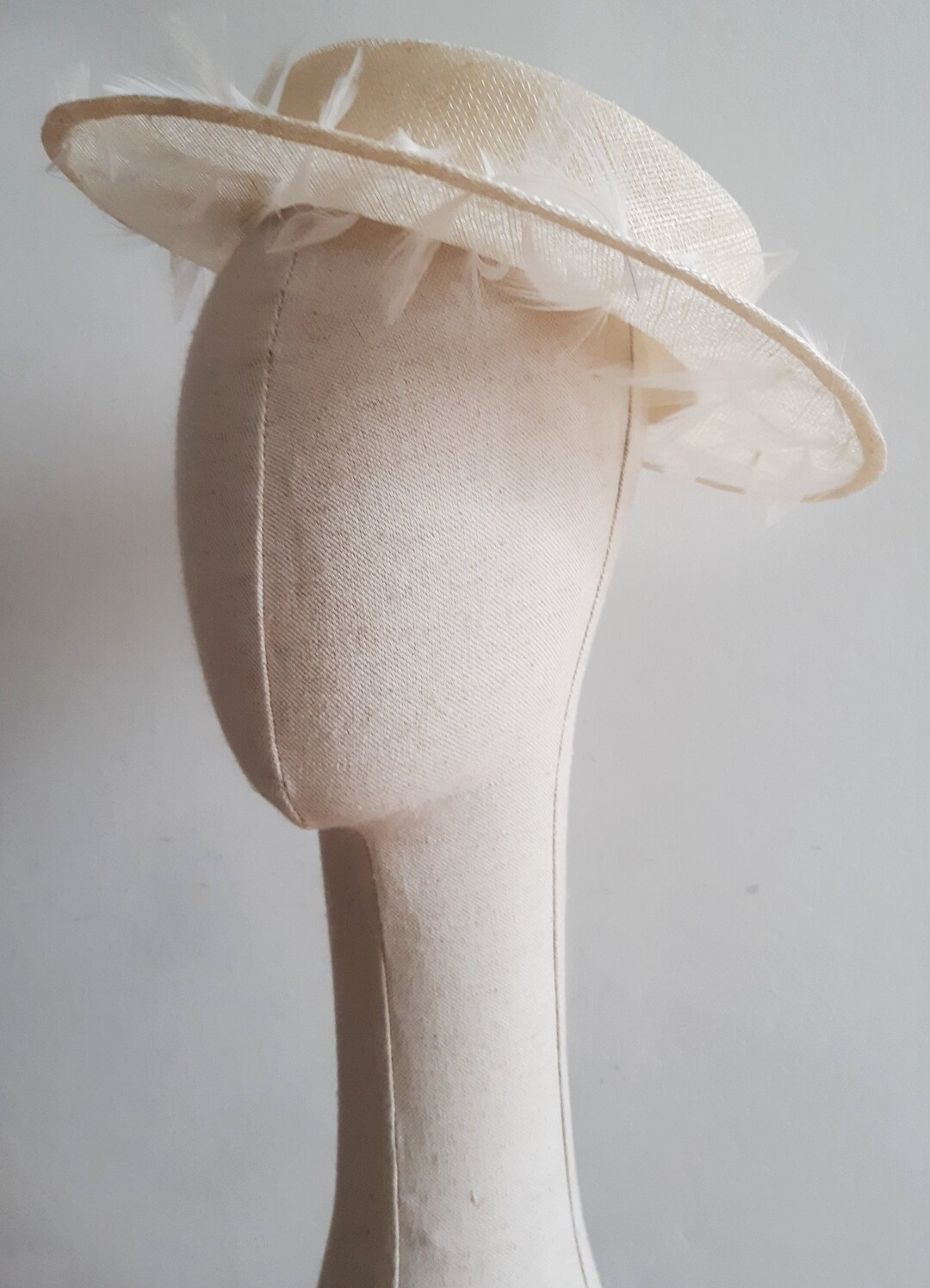 Cream Coloured Boater Hat in Sinamay Etsy