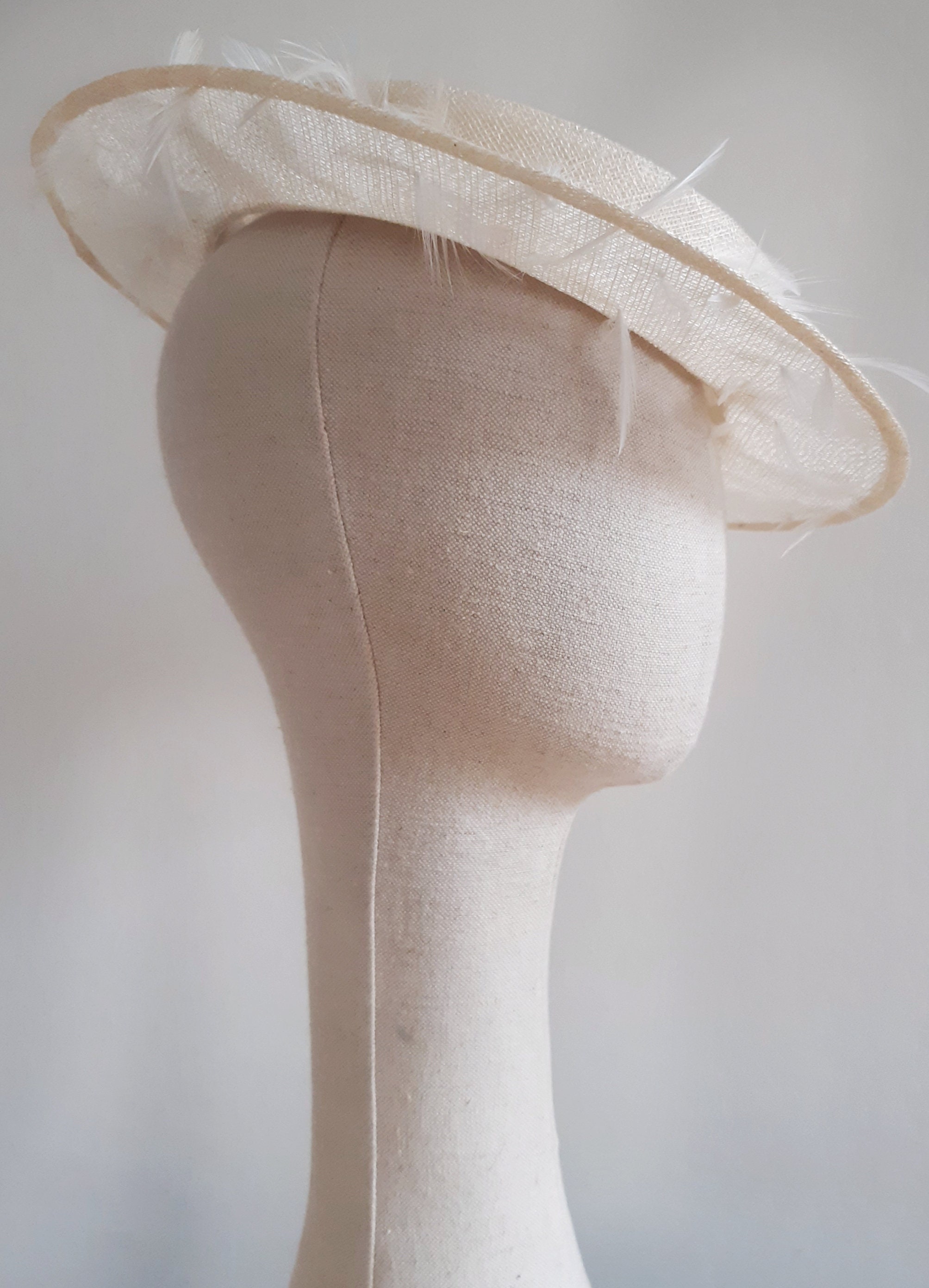 Cream Coloured Boater Hat in Sinamay Etsy