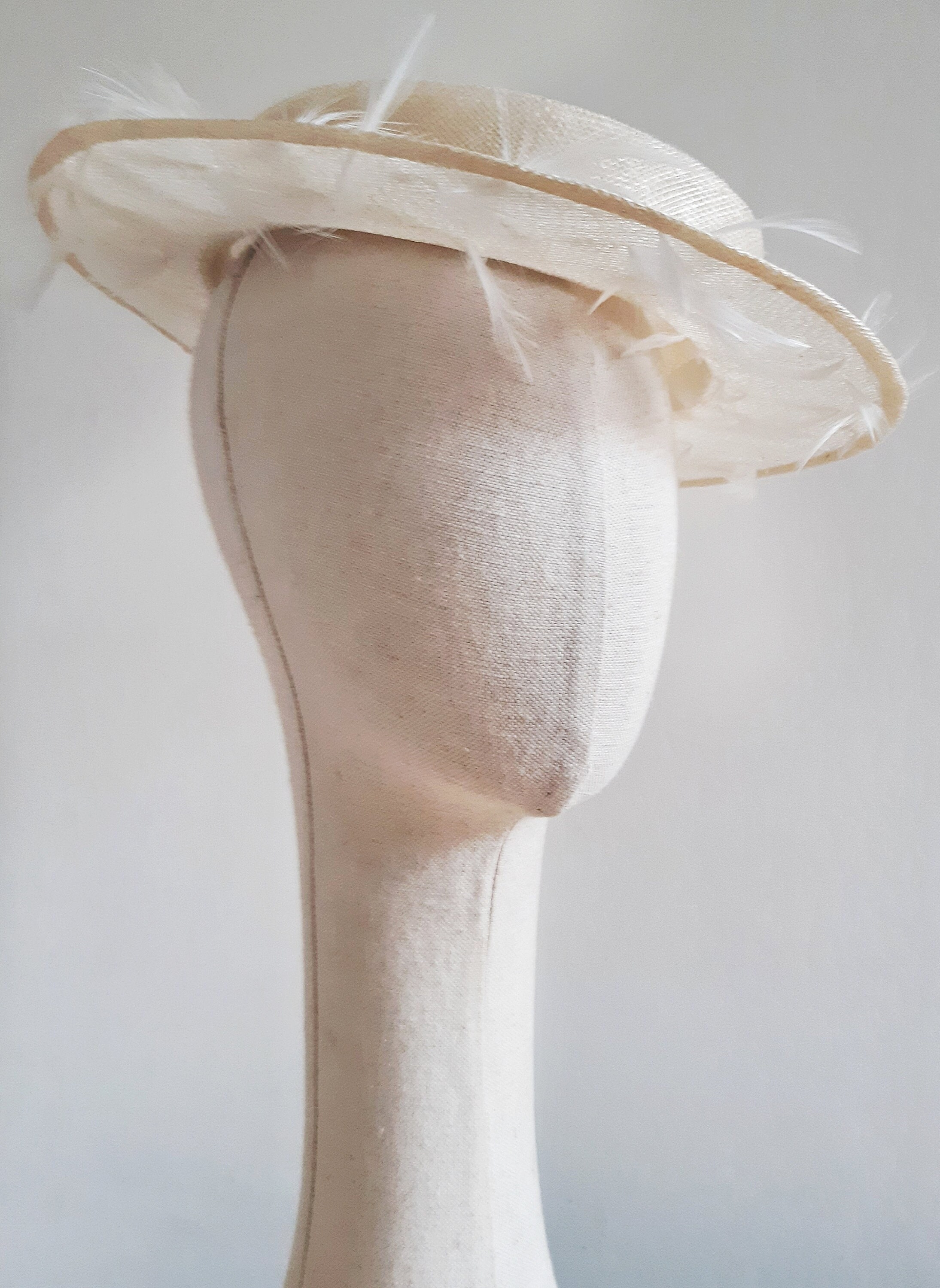 Cream Coloured Boater Hat in Sinamay Etsy