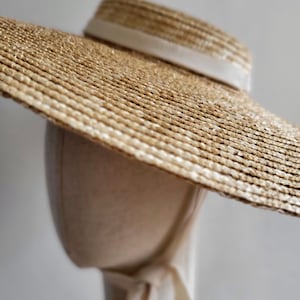 Wide Brimmed Boater Straw Hat - Seashells main image 1