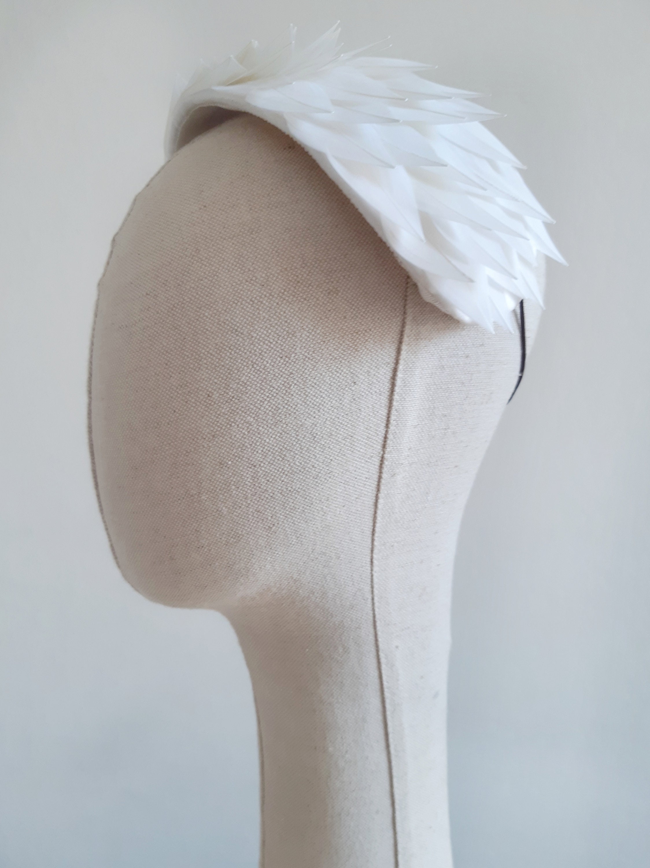 White Feather Retro Style Headband - Etsy