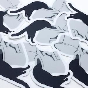 3&quot; Toilet Cat Vinyl Sticker