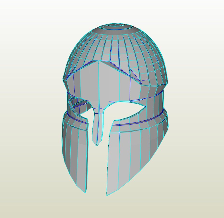 EVA Foam Greek Helmet Pepakura Papercraft Etsy