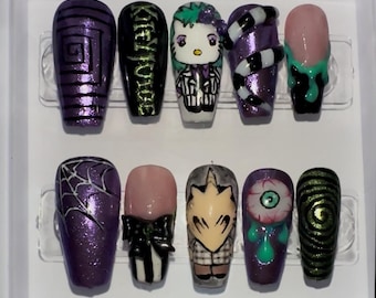 Kittyjuice (Medium) Hand Painted Press On Nails