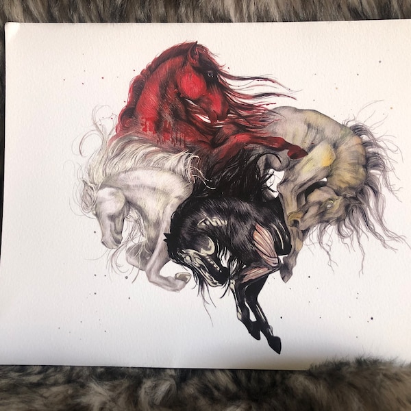 8.5x11 / The Four Horses / Print