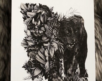 8.5x11 / Black Leopard / Print