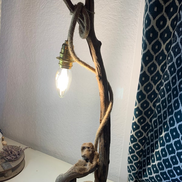 Driftwood lamp for stylish interior