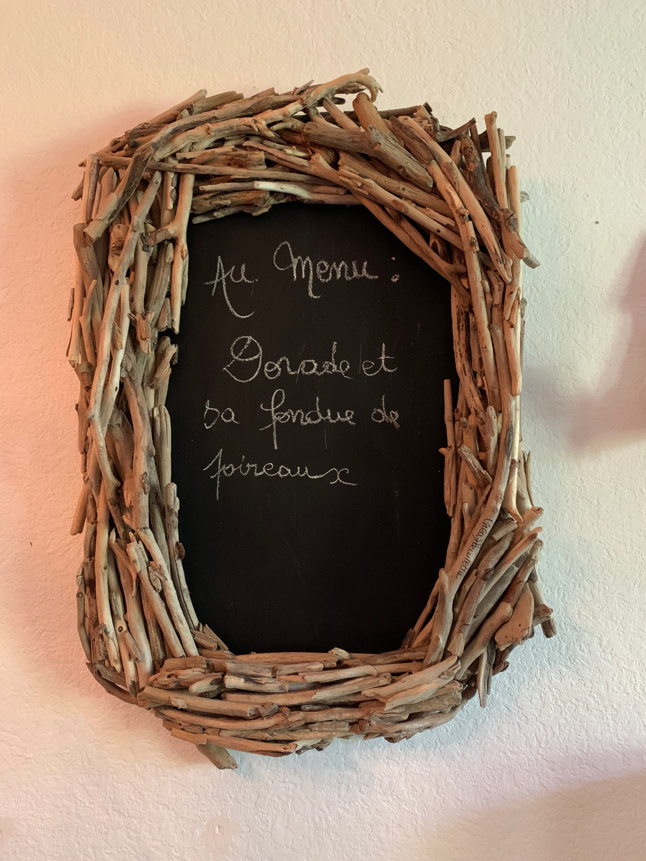 Ardoise Murale en Bois Flotté Pour Cuisine et Restaurant
