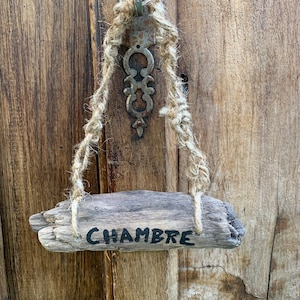 Driftwood door sign for bedroom
