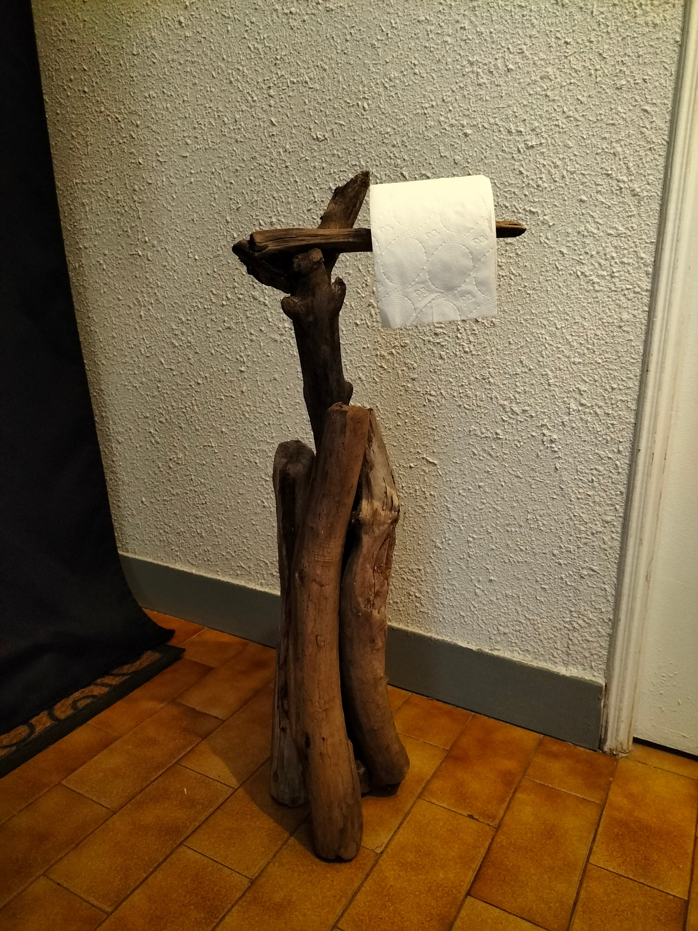 Distributeur Papier Toilette en Bois Flotté