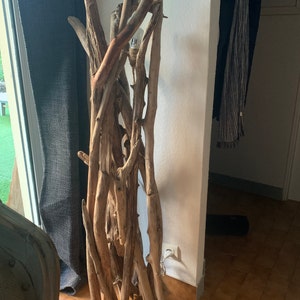 Driftwood floor lamp for a seaside interior