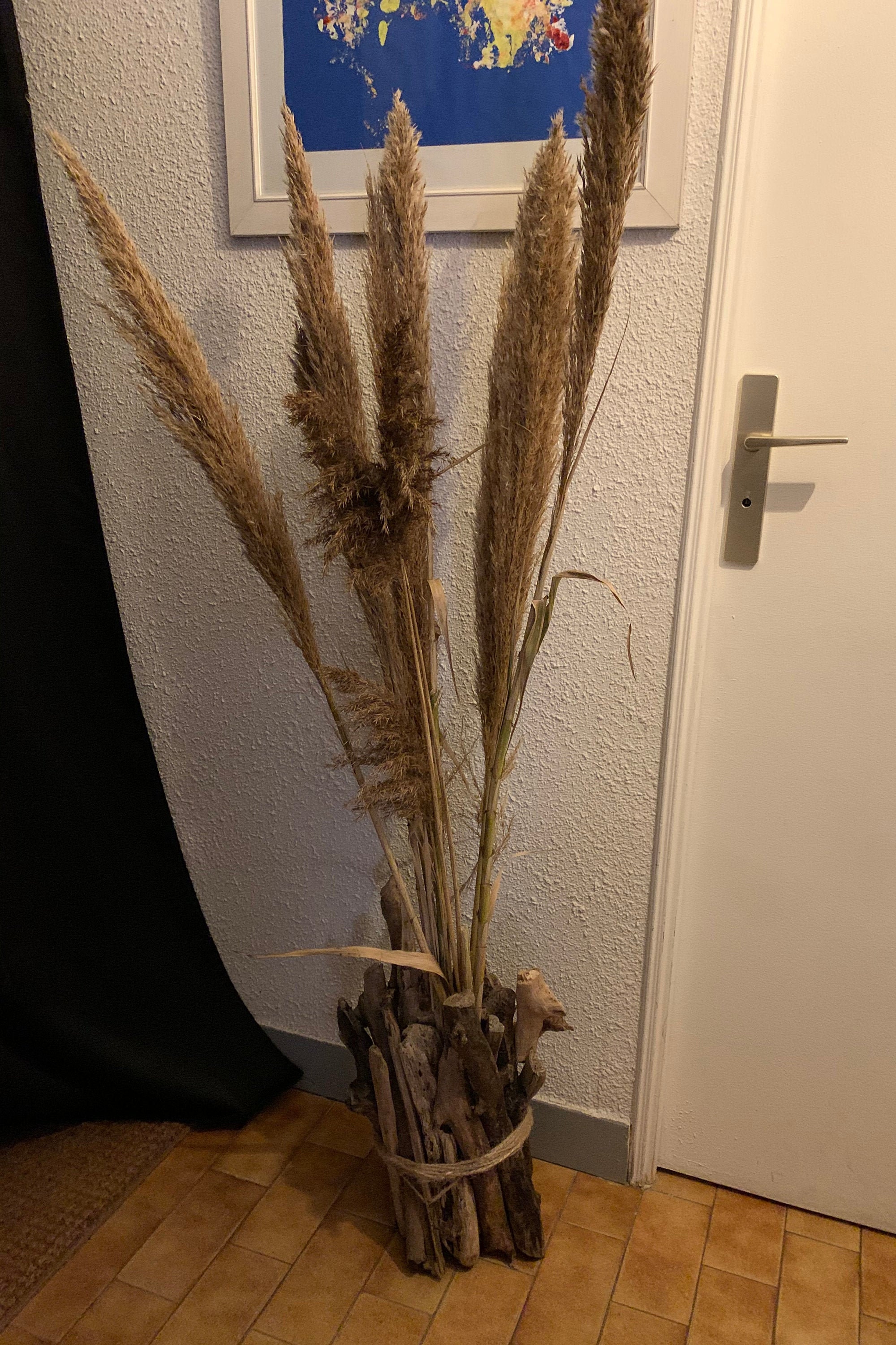 Bouquet d'herbes de Pampa Dans Bois Flotté