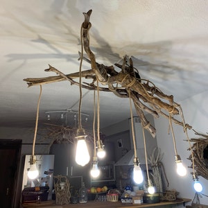 Driftwood chandelier for seaside style interiors