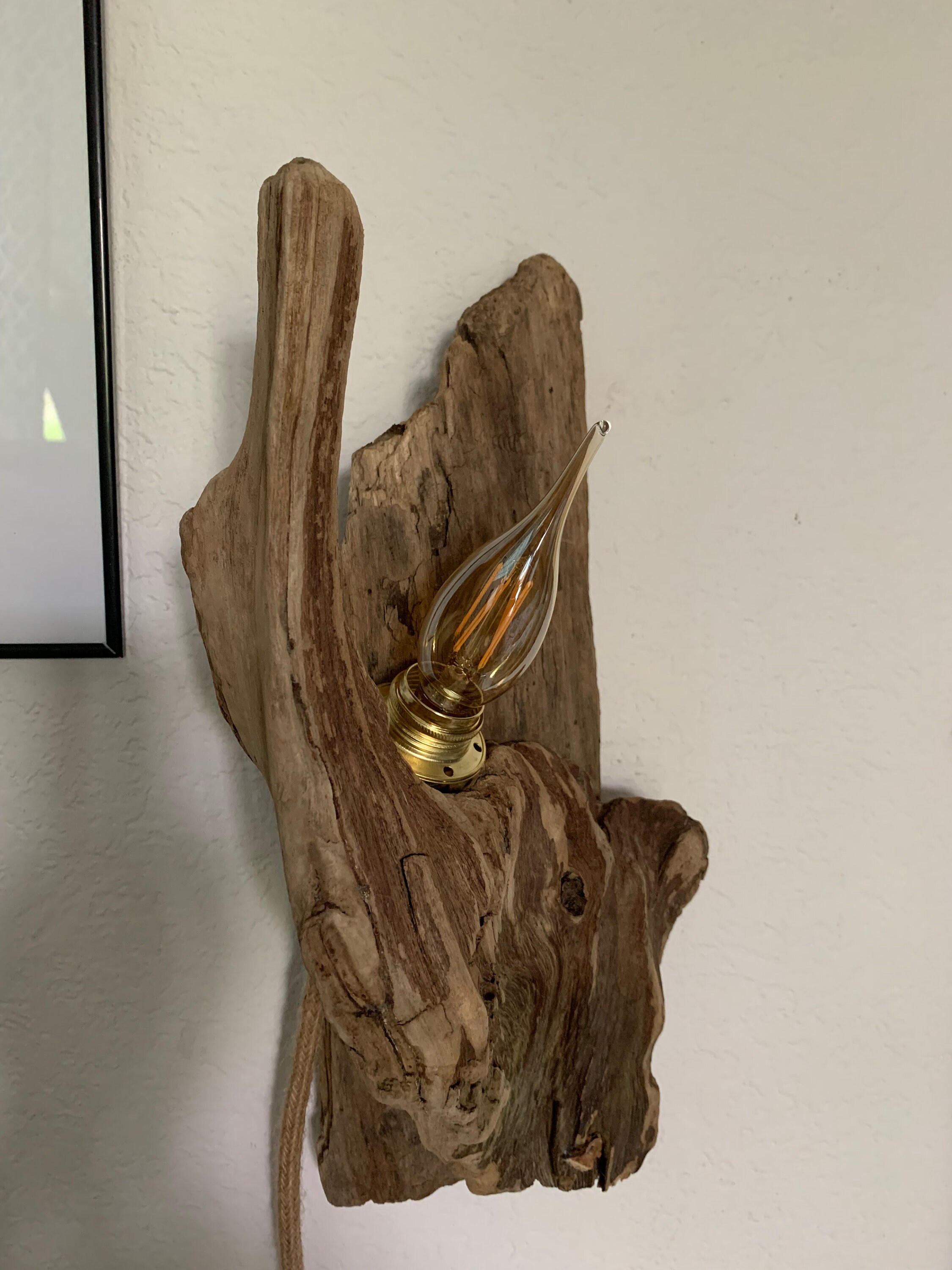 Driftwood Wall Light for Interior Seaside Style Etsy UK