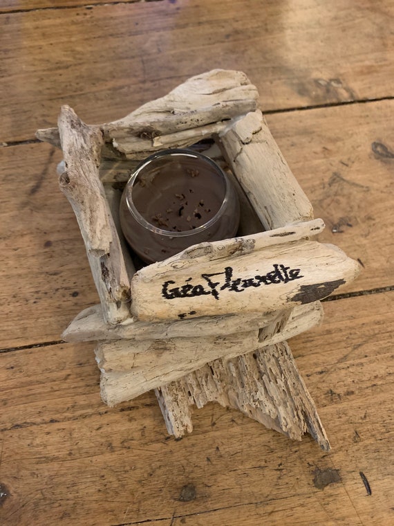 Porte Bougie En Bois Flotté