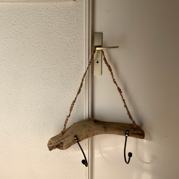 Wall coat rack and 2 metal hooks